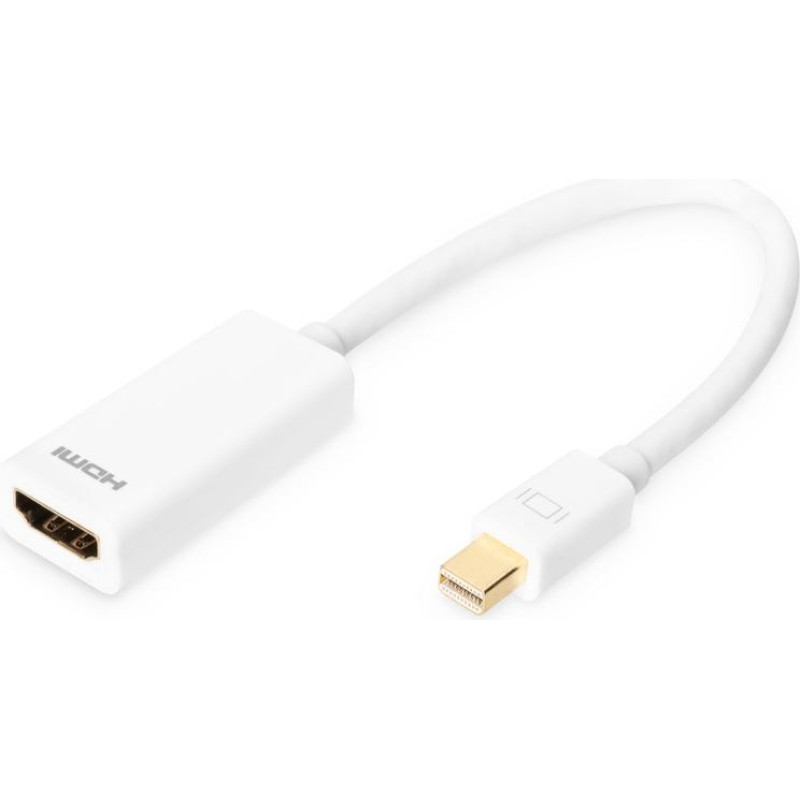 Digitus Kabel adapter displayport 1080p 60hz fhd typ minidp/hdmi a m/Ż biały 0,15m