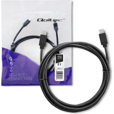 Qoltec Kabel usb 3.1 typ c męski | usb 3.1 typ c męski | 3m | czarny