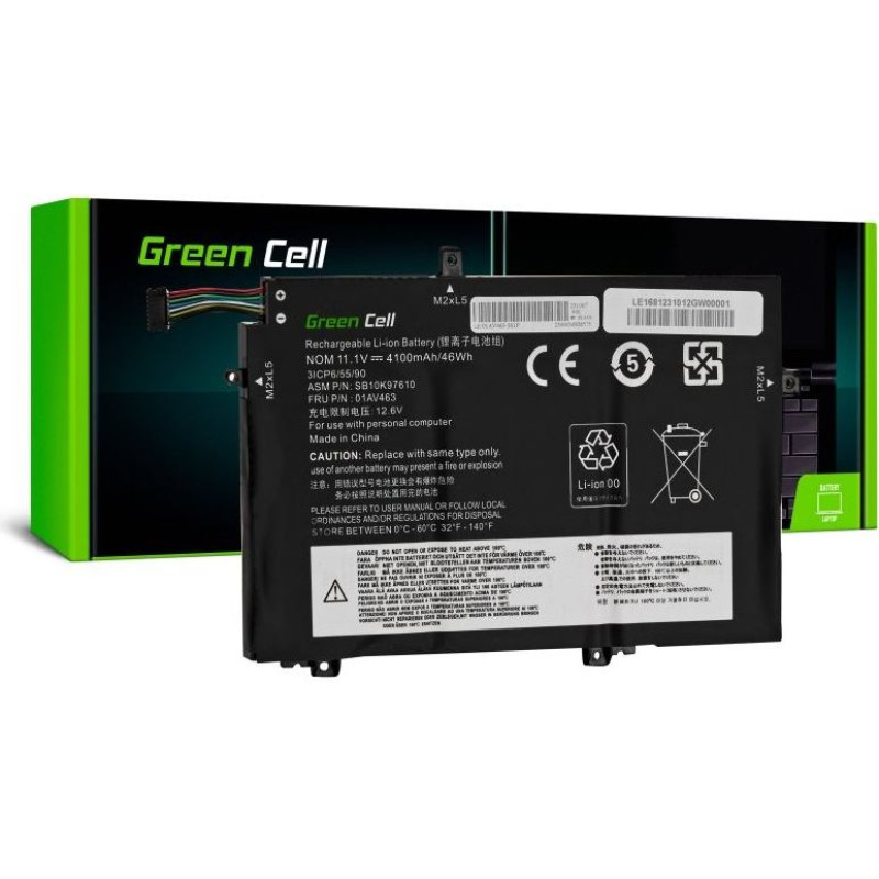 Green Cell Bateria l17l3p52 11,1v 4100mah do lenovo thinkpad l480 l580 l14