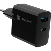 Natec Ładowarka sieciowa ribera gan 1x usb-a + 1x usb-c 45w czarna