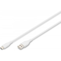 Digitus Kabel zasilający silikonowy usb-a - usb-c, usb 2.0 60w, 1m biały