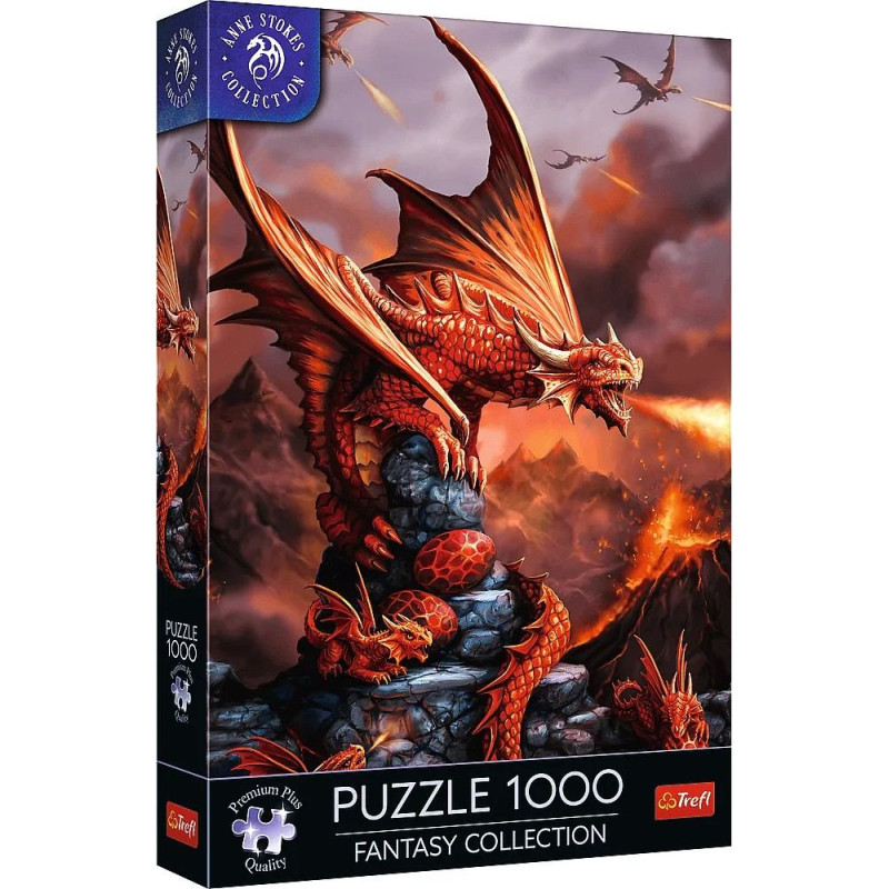 Trefl Puzzle 1000 elementów ognisty smok anne stokes