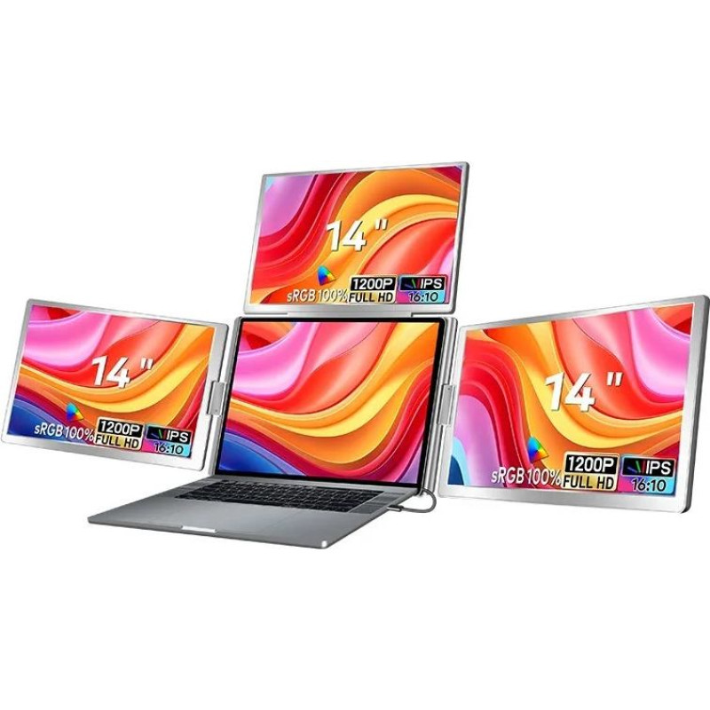 Extralink Przenośne monitory do laptopa smart life s780 14 cali s780 3 monitory, ips, 1920x1200