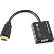 Techly Adapter hdmi męski na vga żeński, czarny, 10cm
