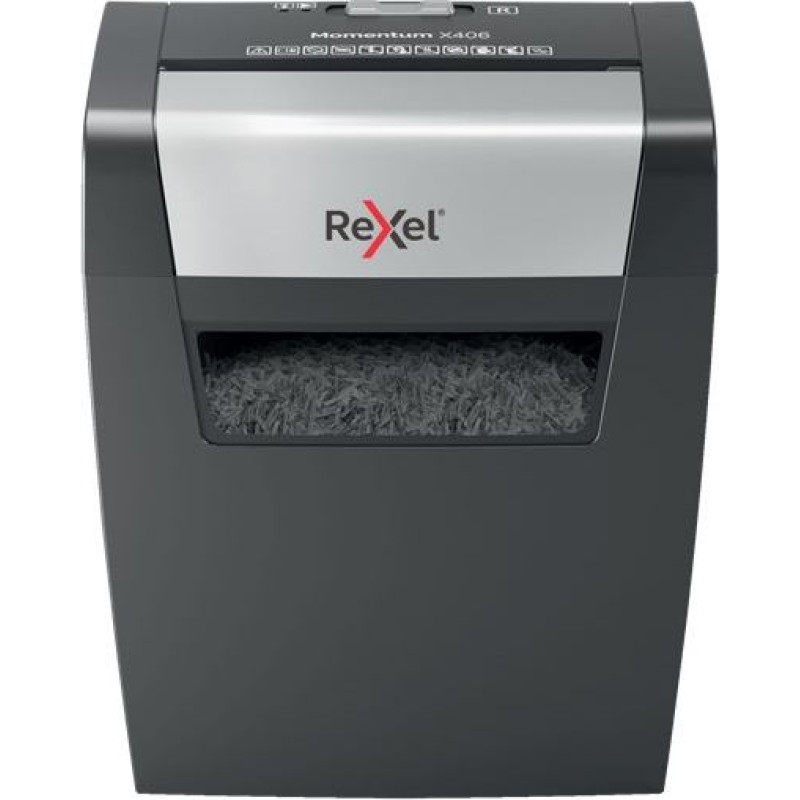 Rexel niszczarka momentum x406, 6 kartek, 15 l kosz