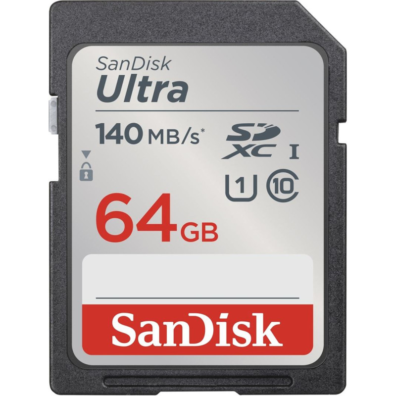 Sandisk ultra sdhc 64gb 140mb/s cl10 uhs-i