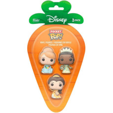 Funko 3-Pack Carrot Pocket Pop!: Disney Princess - Cinderella / Tiana / Bella Vinyl Figures