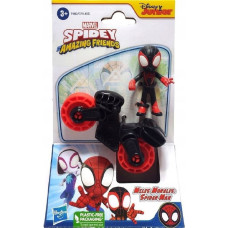 Hasbro Disney Marvel: Spidey and his Amazing Friends - Miles Morales:Spider-Man with Bike Action Figure (F4002)