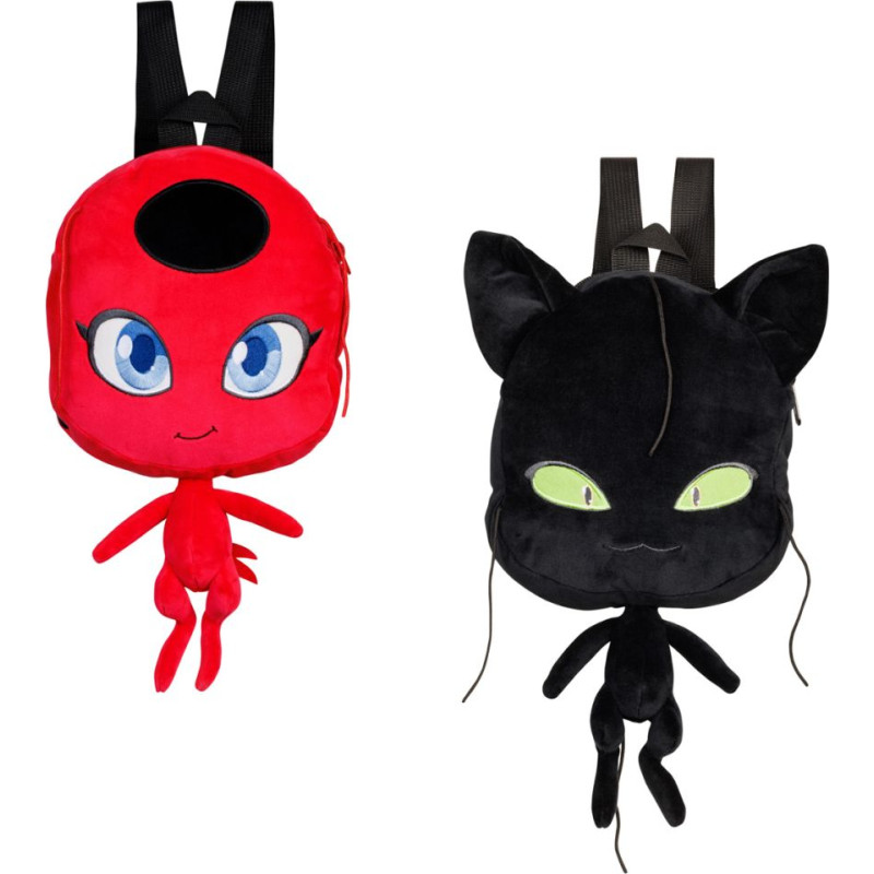 P.m.i. Miraculous Plush Backpacks 30cm (Random-2 characters to collect-Red Tikki/Black-Plag) (MLB7006)