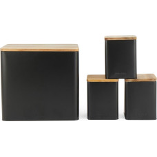 Salter BW129001EU7 Toronto 4-Piece Bread Bin & Canister Set - Black