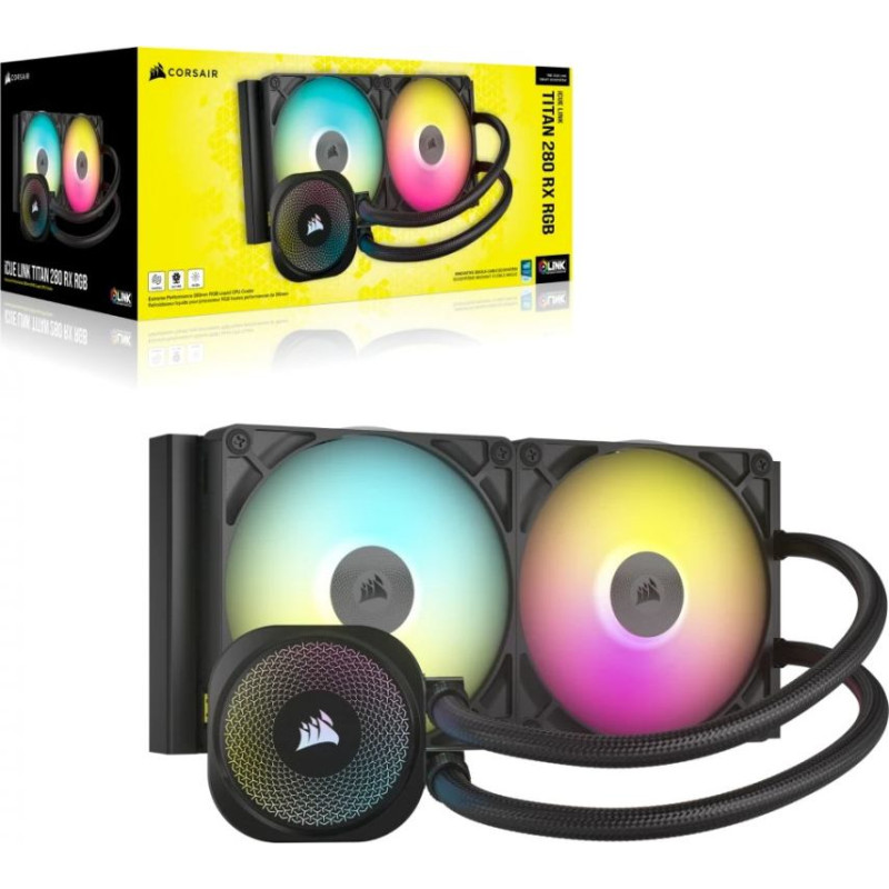 Corsair Chłodzenie procesora icue link titan 280 rx rgb aio 280mm