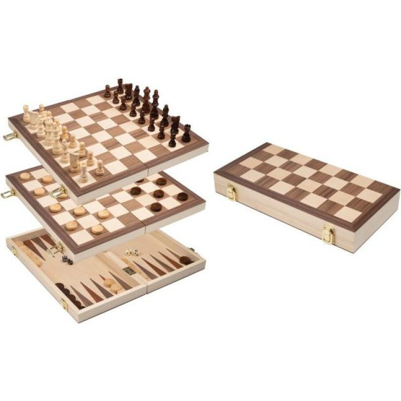 Philos Chess Backgammon Checkers Set, field 40 mm šahs nardi dambrete