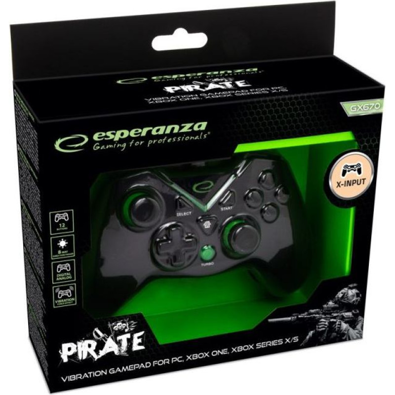 ESPERANZA GAMEPAD PC/XBOX ONE/XBOX SERIES X/S USB PIRATE EGG114K