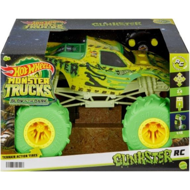 Hot Wheels Pojazd rc monster trucks gunkster