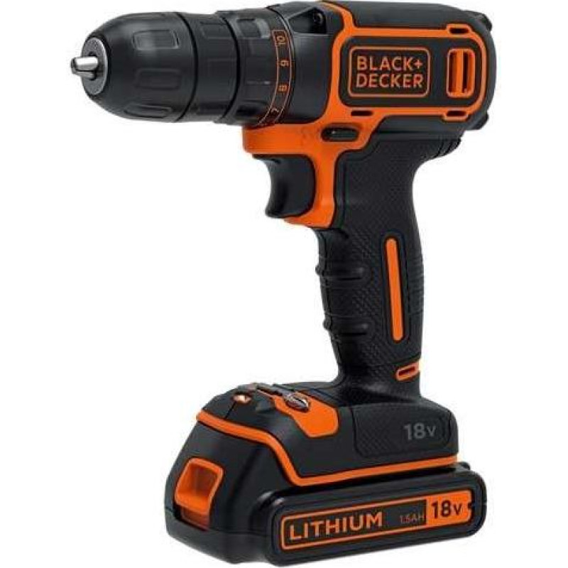 Black+Decker Wiertarko-wkrętarka aku 18v bdcdc18b black+decker
