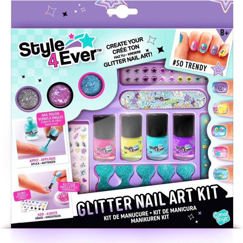 Style 4 Ever STYLE 4EVER Nagu rotāšanas komplekts ar spīdumiņiem