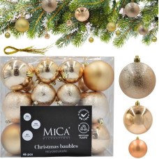 Mica DECORATIVE PLASTIC BAUBLE SAFE 46 PCS MICA COPPER