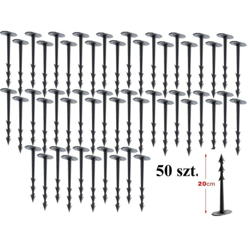 PINS, HEADS, PEGS FOR AGRO-TEXTILE HARPOON PEG HEIGHT 20CM 50 PCS