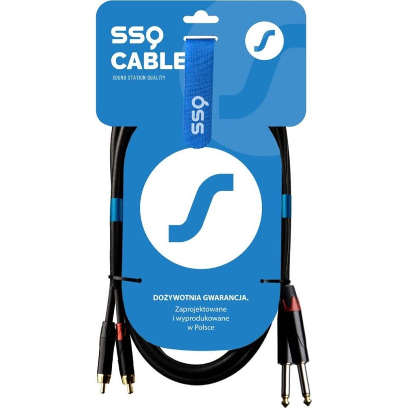 Sound Station Quality (Ssq) Ssq rcajm3 - kabel 3 metrowy 2xrca- 2x jack mono 6,3mm