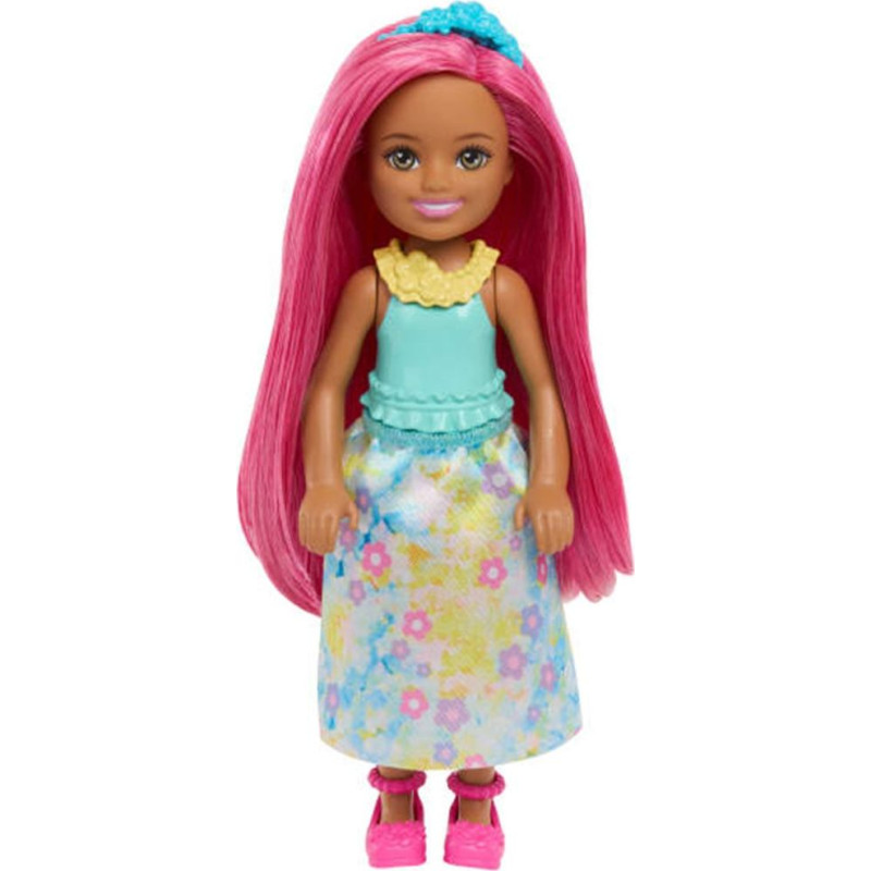 Mattel Barbie: Chelsea - Floral Blue Dress with Pink Hair Doll (JKH59)