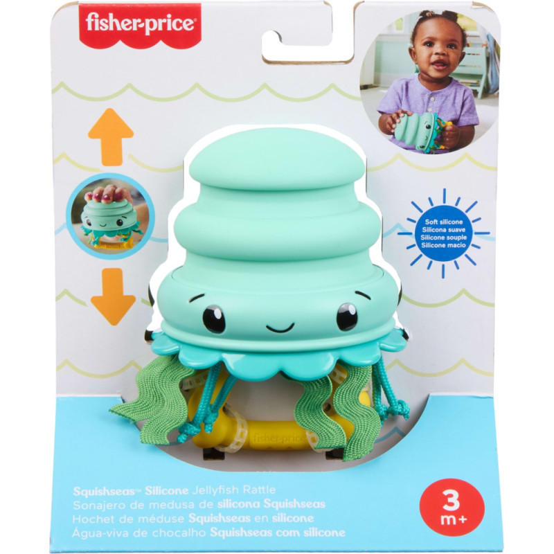 Mattel Fisher-Price: Squishseas Silicone - Jellyfish Rattle (JHB57)