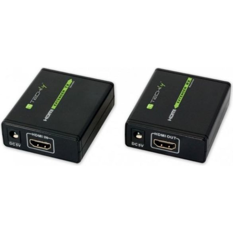 Techly Extender hdmi po skrętce cat.6/6a/7, do 60m, fullhd 3d, czarny