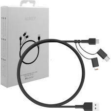 Aukey Cb-bal5 3w1 nylonowy kabel quick charge micro usb | usb c | lightning | 1.2m