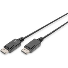 Digitus Kabel połączeniowy displayport z zatrzaskami 1080p 60hz fhd typ dp/dp m/m czarny 1m