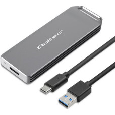 Qoltec Mini obudowa na dysk m.2 ssd | nvme | pcie | usb3.1 | super speed10gb/s | 2tb | srebrna
