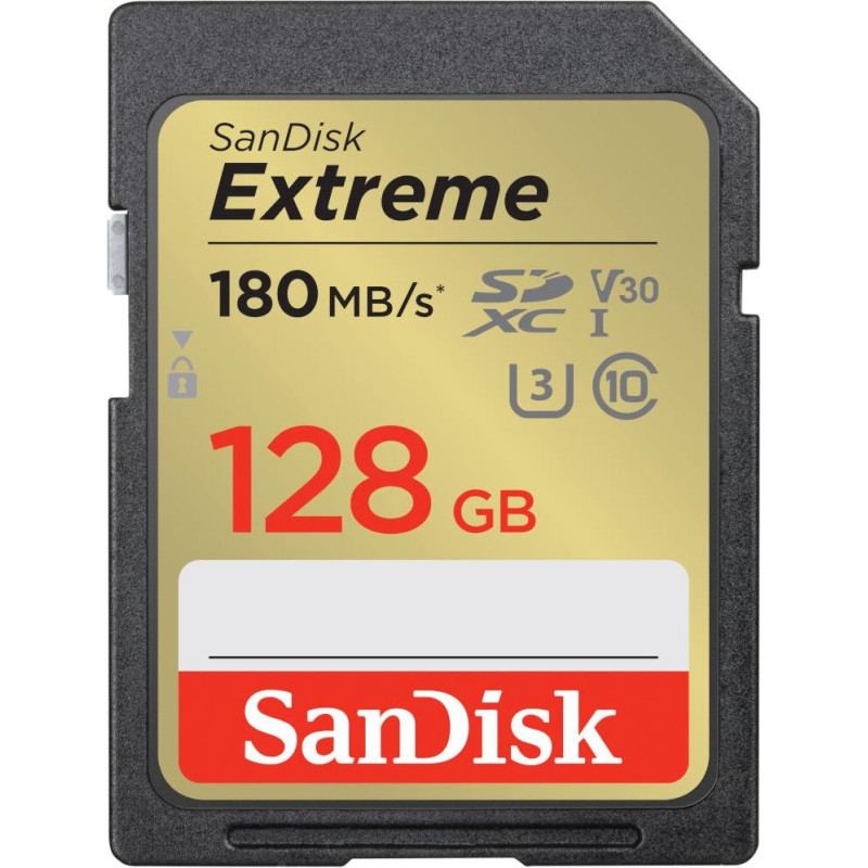 Sandisk Karta pamięci extreme sdxc 128gb 180/90 mb/s v30 uhs-i u3