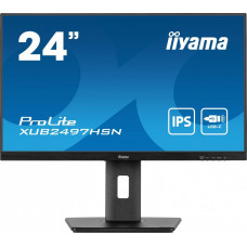 Iiyama Monitor 24 cale xub2497hsn-b2 ips, usb-c dock, hdmi, dp, 300cd, pivot, has /5y/