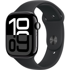 Apple Watch series 10 gps, koperta 46 mm z aluminium w kolorze onyksu z paskiem sportowym w kolorze czarnym - rozmiar m/l