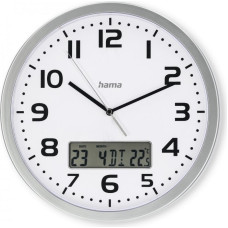 Hama Zegar ścienny dcf moorea 30cm srebrny