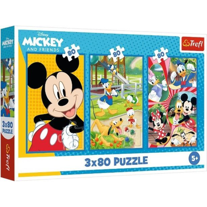 Trefl Puzzle 3x80 elementów ekipa myszki miki
