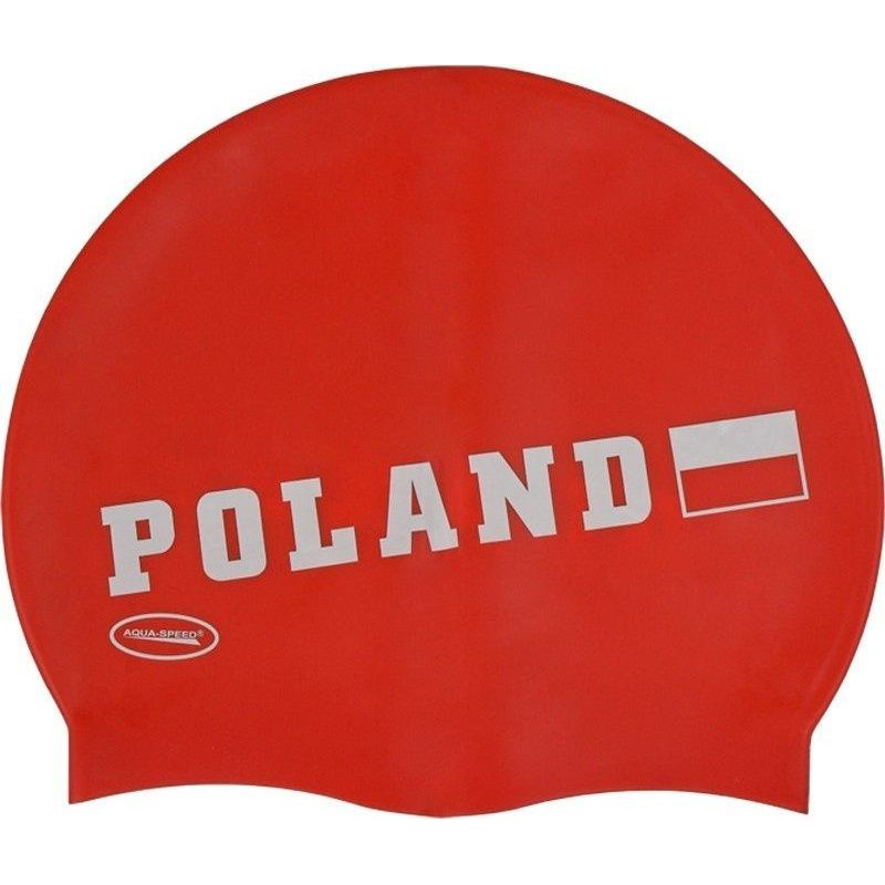 Aqua-Speed silicone swimming cap Poland red