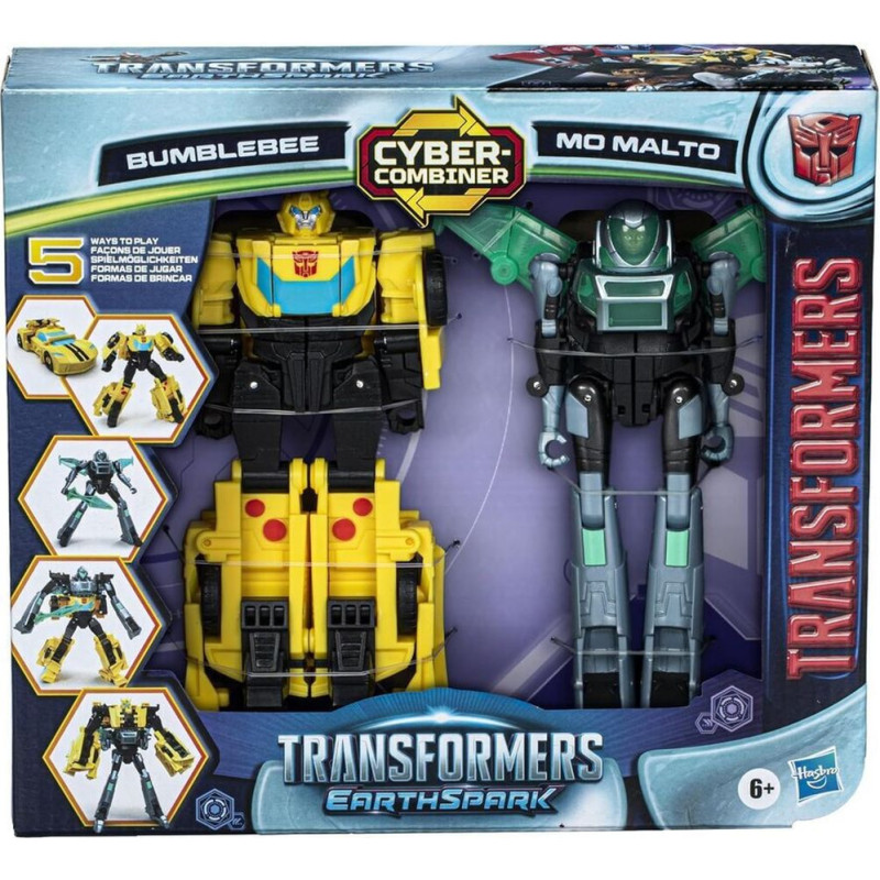 Hasbro Transformers Earthspark: Cyber-Combiner - Bumblebee  Mo Malto Action Figures (F8439)