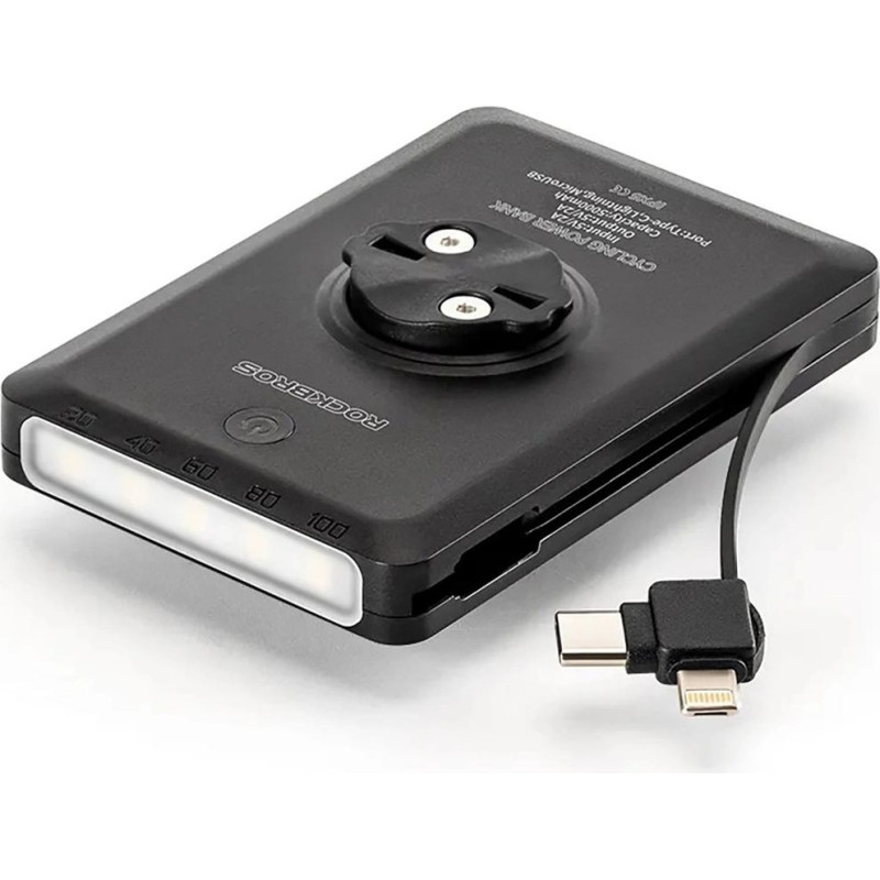 Rockbros Lampka rowerowa rockbros jp008 przednia pod licznik z powerbankiem 5000mah 150lm ipx6 - czarna