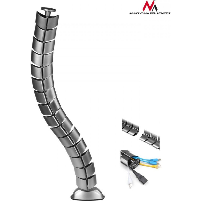 Maclean Organizator maskownica kabli do biurka mc-768 s srebrna