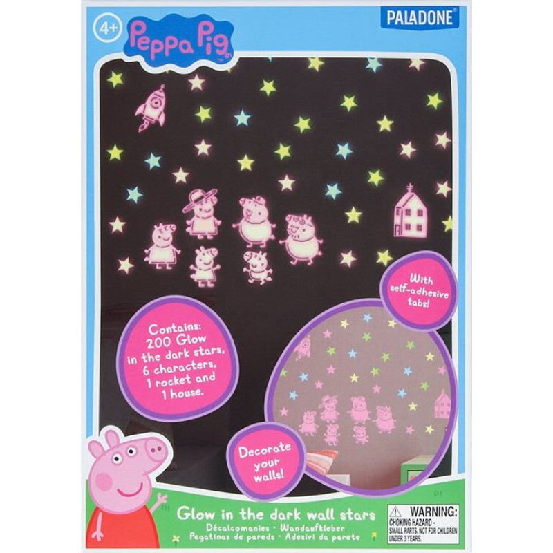 Paladone Peppa Pig Glow in the Dark Wall Decal Stars