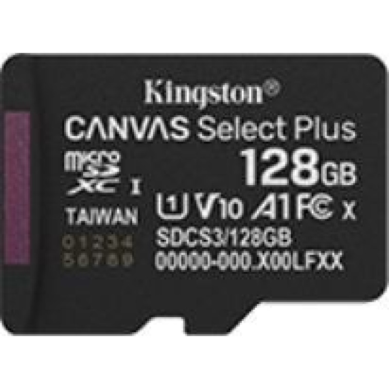 Kingston Karta pamięci microsd 128gb canvas select+ g3 150mb/s