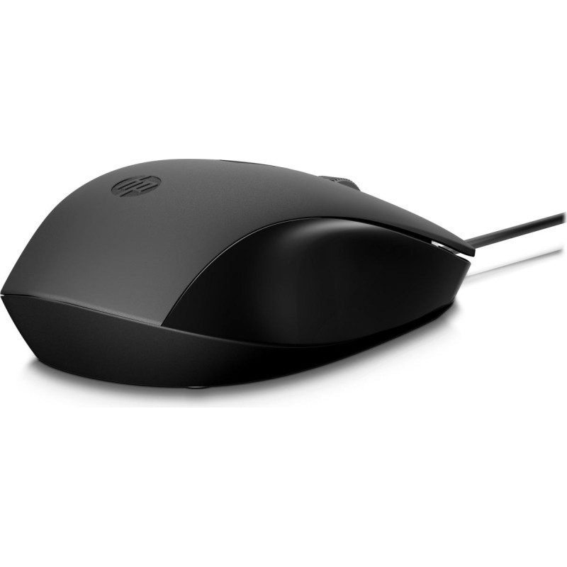 Hewlett-Packard Mysz hp 150 wired mouse  przewodowa czarna 240j6aa