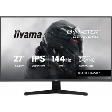 Iiyama Monitor 27 cali g2741qsu-b1 ips,qhd,144hz,1ms,2xusb                  adaptive g-sync,hdmi,dp,350cd,