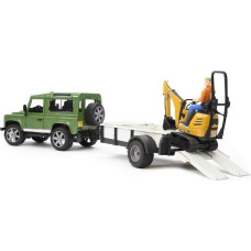 Bruder Land rover z przyczepą i mikrokoparką