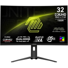 MSI Monitor mag 321cupdf 31.5 cala/led/uhd/curved/160hz/black