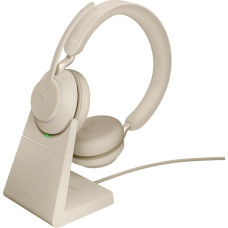 Jabra Słuchawki nauszne bezprzewodowe jabra evolve2 65 ms stereo link380a, beige + stand