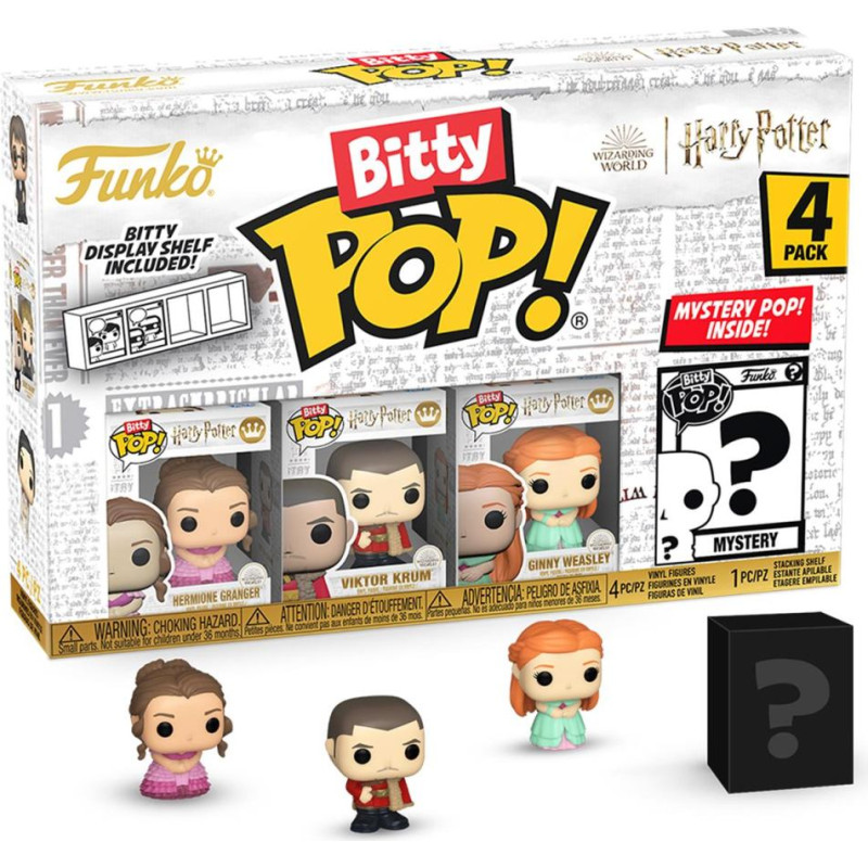 Funko Bitty Pop! 4-Pack: Harry Potter Goblet of Fire - Hermione Granger, Viktor Krum, Ginny Weasley, Mystery Pop! Vinyl Figures