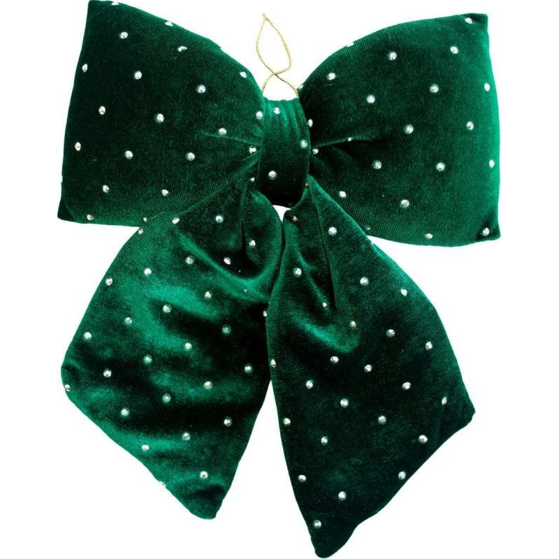 Mica GREEN DECORATIVE BOW 20x23 CM MICA