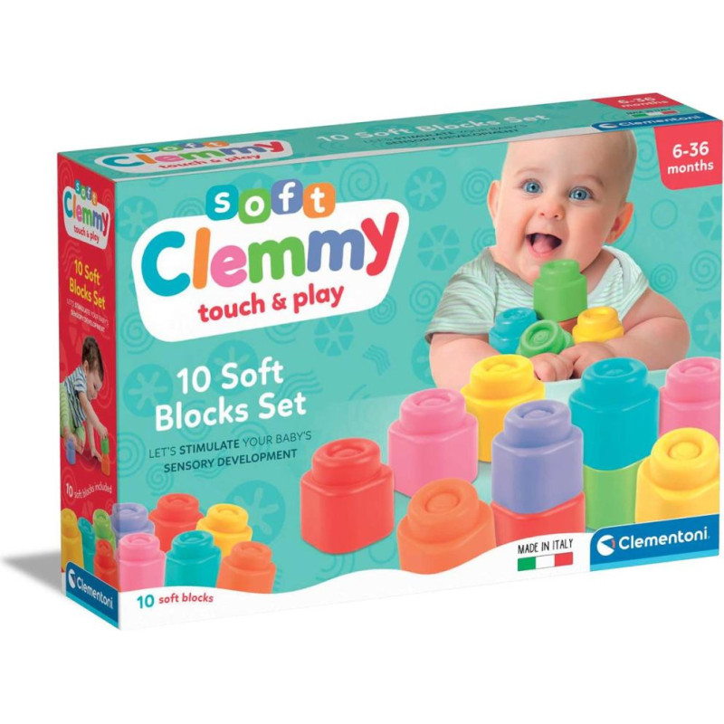Clementoni AS Clementoni: Soft Clemmy Touch & Play - 10 Soft Blocks Set (1033-17988)