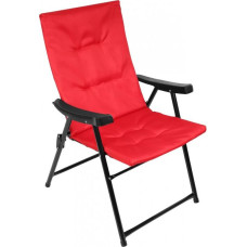 FOLDING GARDEN CHAIR 59X66X45/90CM WITH CUSHION RED