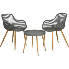 BALCONY FURNITURE SET TABLE AND 2 CHAIRS GRAY
